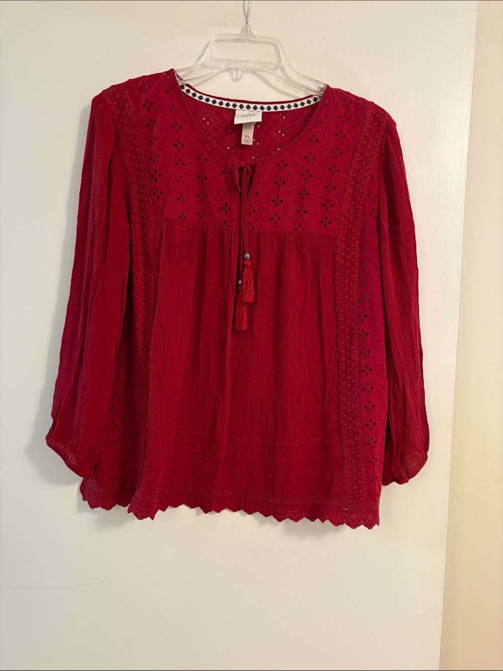 Red Eyelet Top ♥️